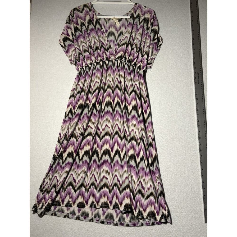 Cristina V Dress Midsize Wmns Purple/Blk/Wht Size L
